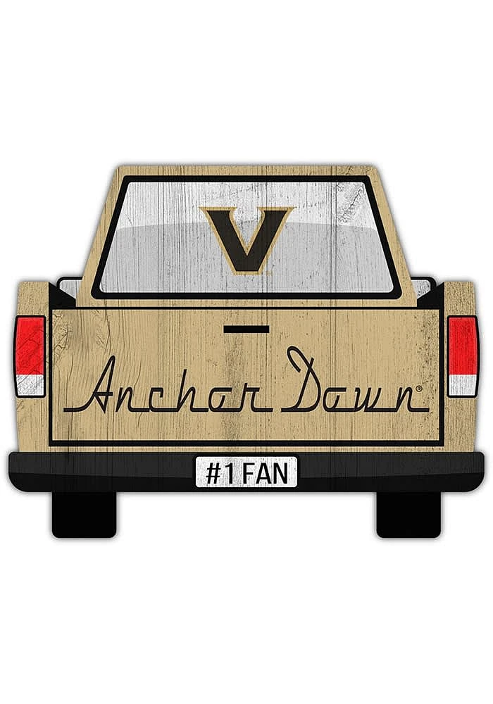 Vanderbilt Commodores Truck Back Cutout Sign - Black