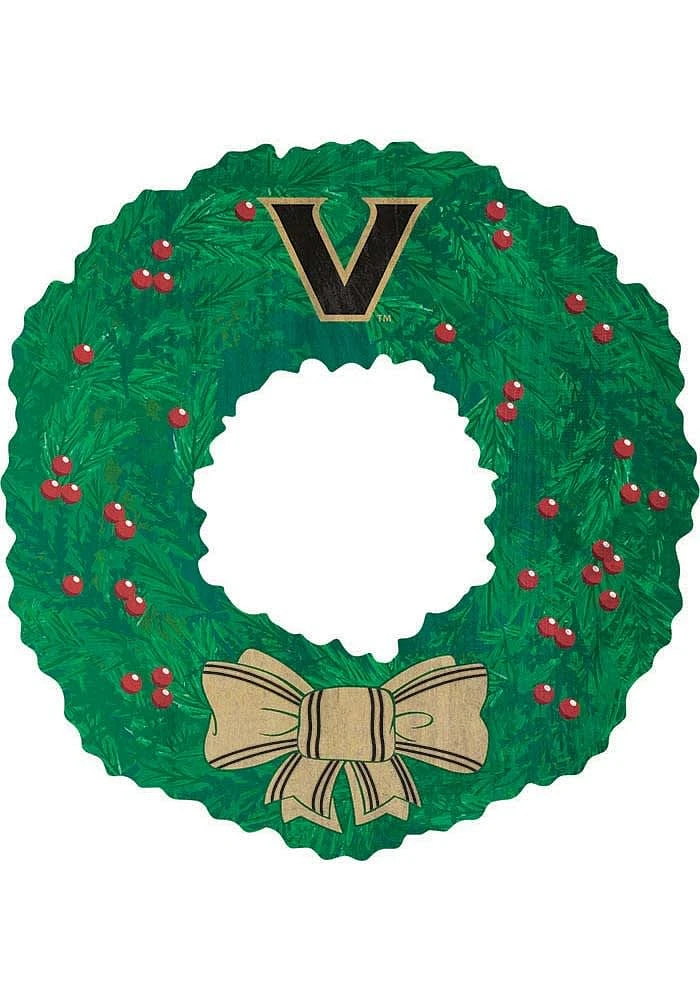 Vanderbilt Commodores Team Wreath 16 Inch Sign - Black