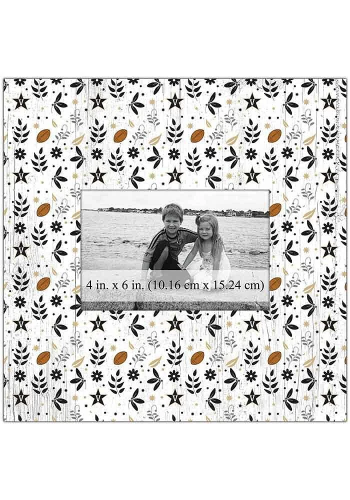 Vanderbilt Commodores Floral Pattern Picture Frame - Black