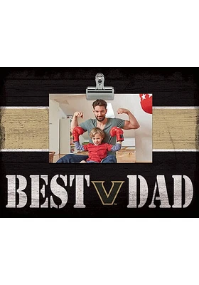 Vanderbilt Commodores Best Dad Striped Clip Picture Frame - Black