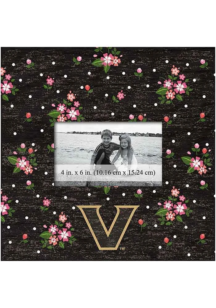 Vanderbilt Commodores Floral Picture Frame - Black