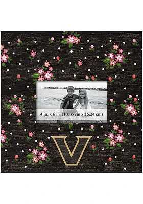 Vanderbilt Commodores Floral Picture Frame - Black