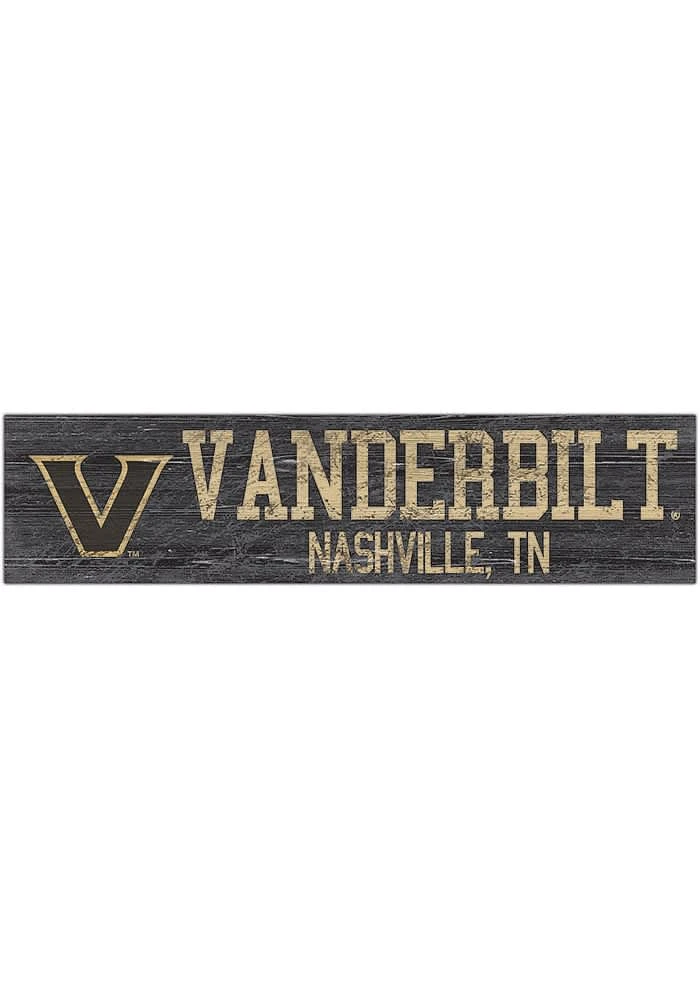 Vanderbilt Commodores 6x24 Sign - Black
