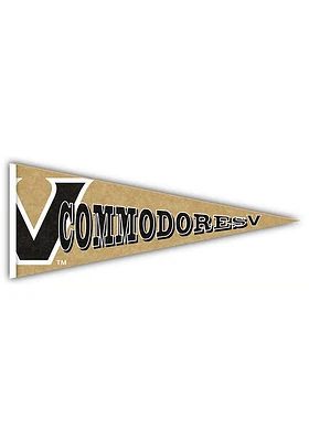 Vanderbilt Commodores Wood Pennant Sign - Black