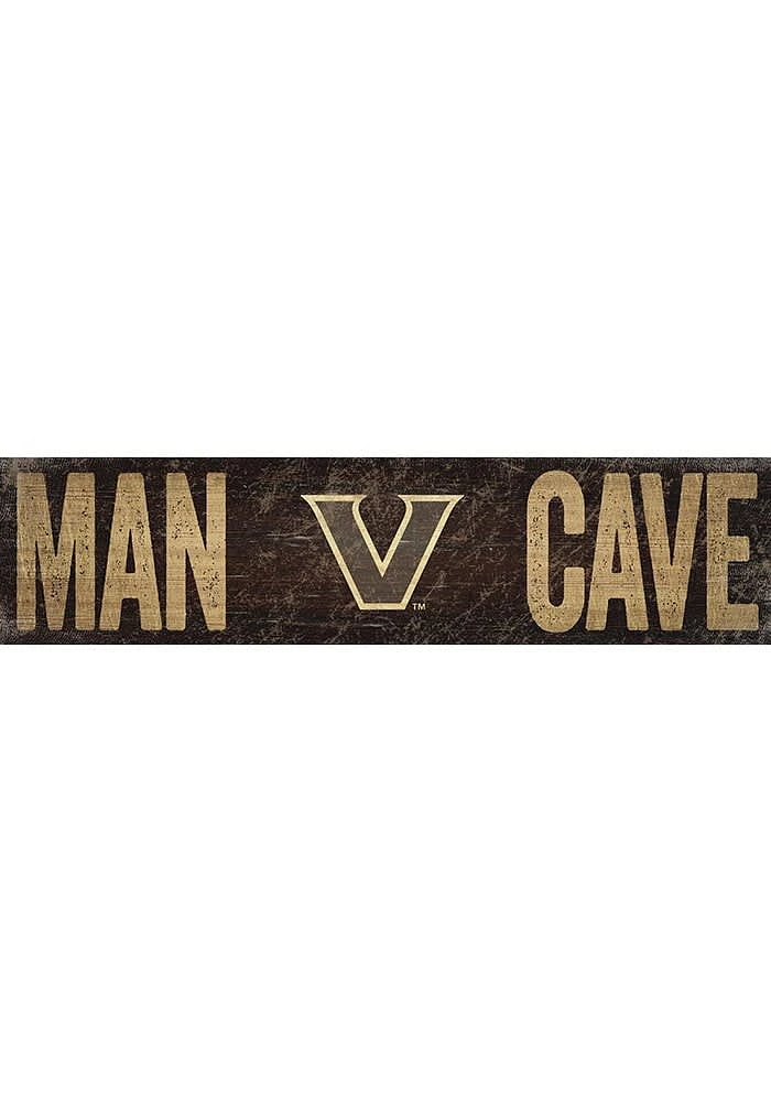 Vanderbilt Commodores Man Cave 6x24 Sign - Black