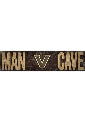 Vanderbilt Commodores Man Cave 6x24 Sign - Black