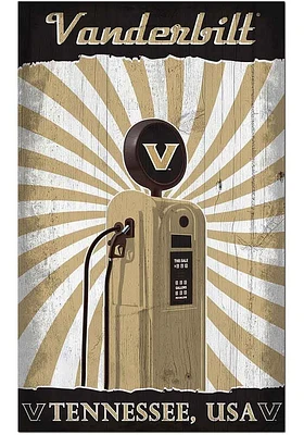Vanderbilt Commodores Retro Pump Location Sign - Black