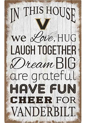 Vanderbilt Commodores In This House 11x19 Sign - Black