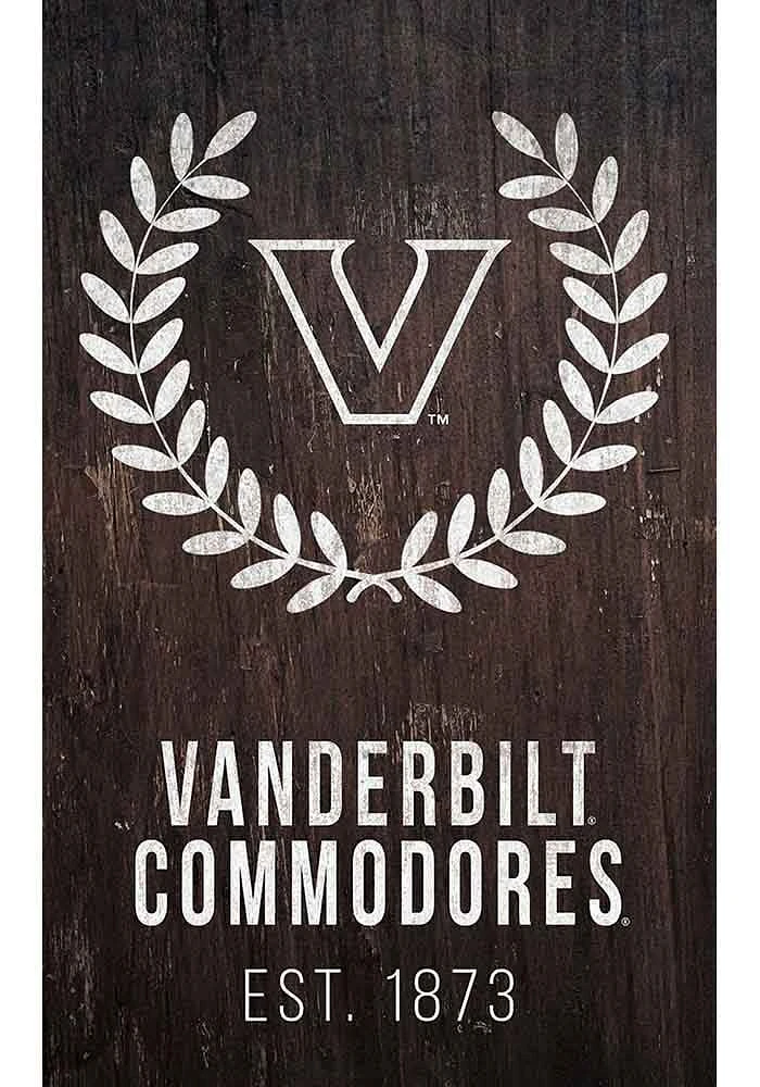 Vanderbilt Commodores Laurel Wreath Sign - Black
