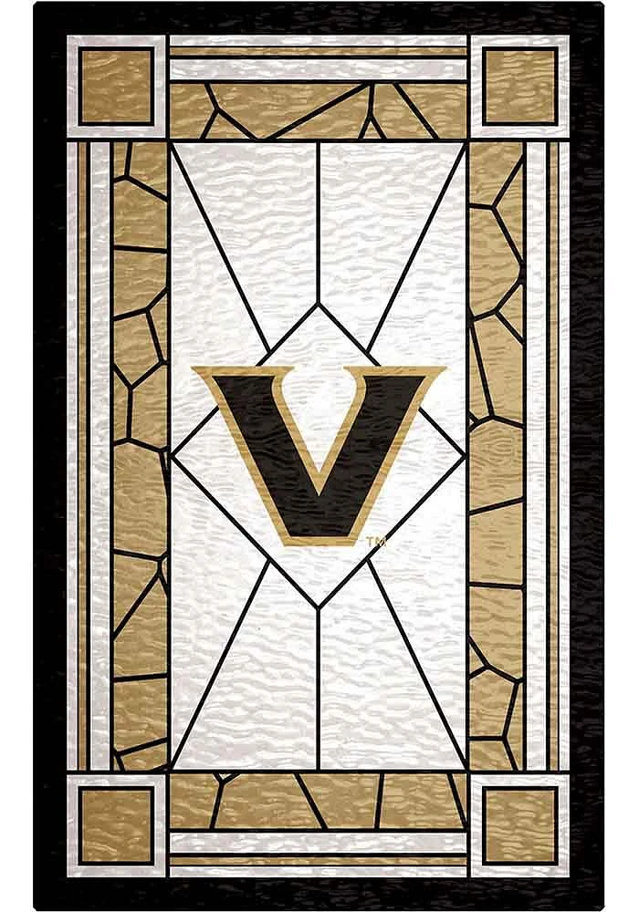 Vanderbilt Commodores Stained Glass Sign - Black