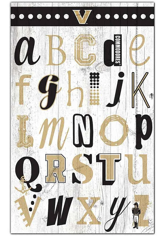 Vanderbilt Commodores Alphabet Sign - Black