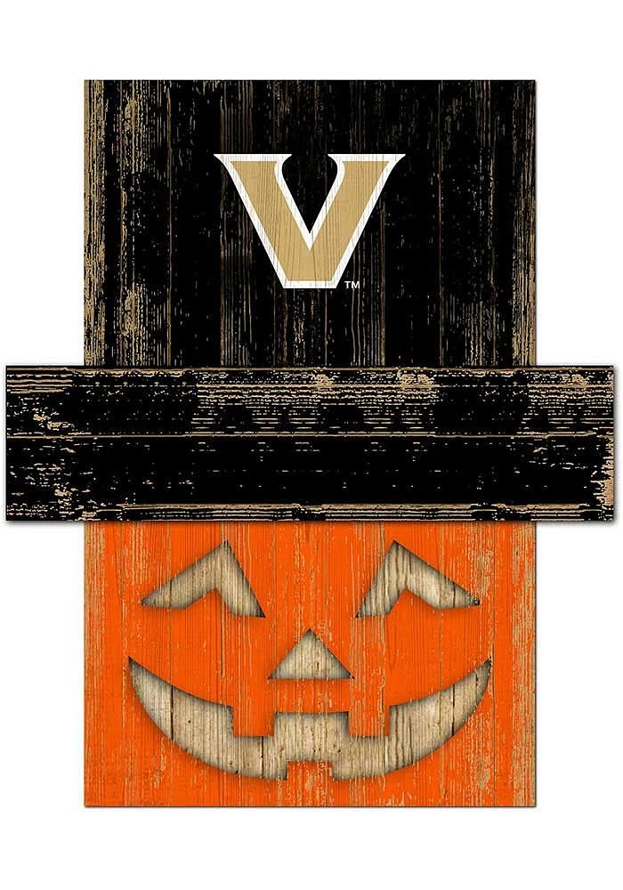 Vanderbilt Commodores Pumpkin Head Sign - Black