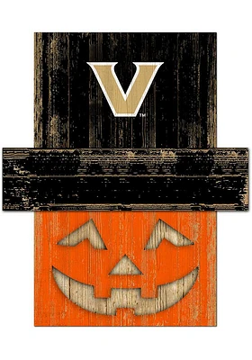 Vanderbilt Commodores Pumpkin Head Sign - Black