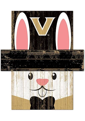 Vanderbilt Commodores Easter Bunny Head Sign - Black