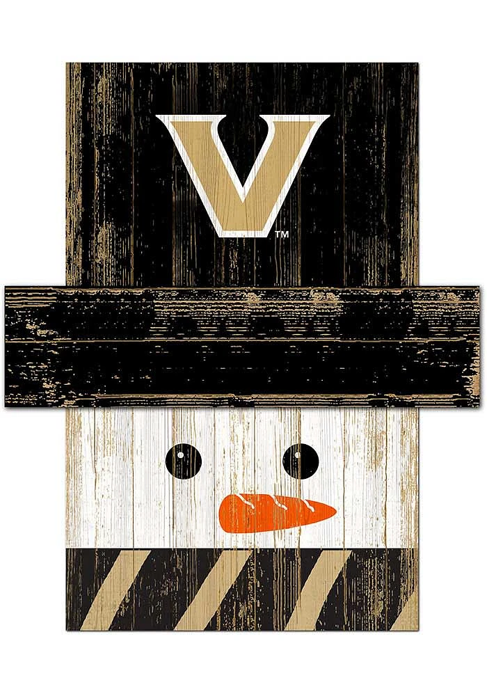 Vanderbilt Commodores Snowman Head Sign - Black