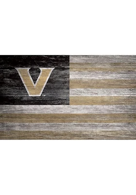 Vanderbilt Commodores Distressed Flag Picture Frame - Black