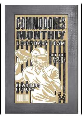 Vanderbilt Commodores 11x19 Framed Monthly Sign - Black
