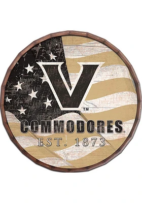Vanderbilt Commodores Flag 24 Inch Barrel Top Sign - Black