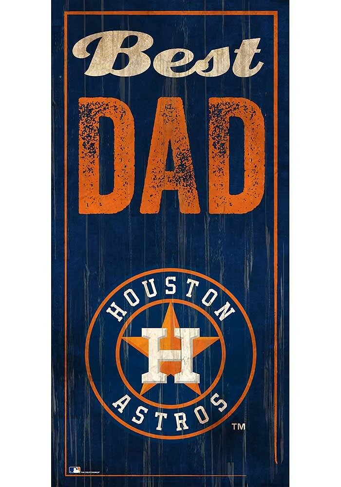 Houston Astros Best Dad Sign - Navy Blue