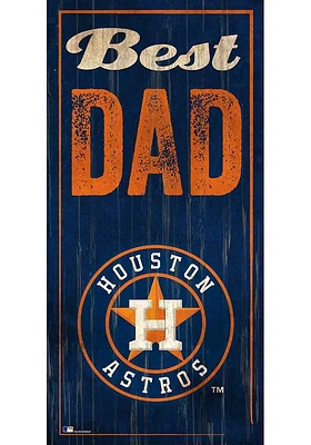 Houston Astros Best Dad Sign - Navy Blue