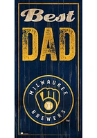 Milwaukee Brewers Best Dad Sign - Navy Blue