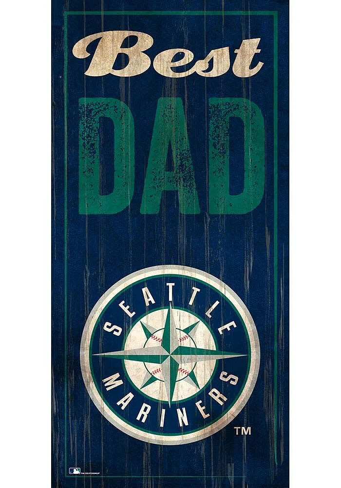 Seattle Mariners Best Dad Sign - Navy Blue