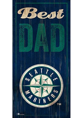Seattle Mariners Best Dad Sign - Navy Blue