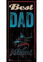 Miami Marlins Best Dad Sign - Blue