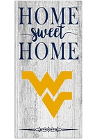 West Virginia Mountaineers Home Sweet Home Whitewashed Sign - Blue
