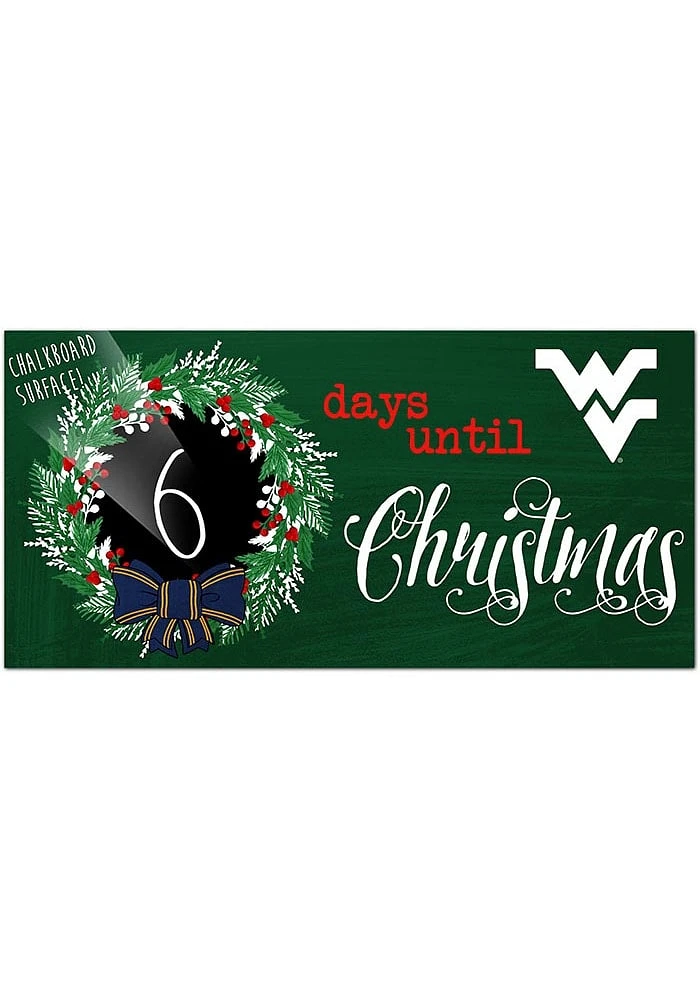 West Virginia Mountaineers Chalk Christmas Countdown Sign - Blue
