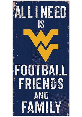 West Virginia Mountaineers Football Friends and Family Sign - Blue