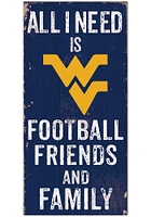 West Virginia Mountaineers Football Friends and Family Sign - Blue