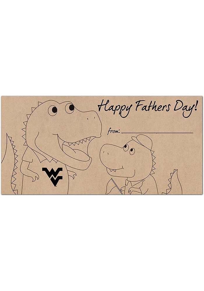 West Virginia Mountaineers Fathers Day Coloring Sign - Blue