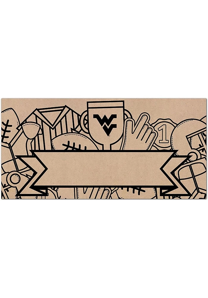 West Virginia Mountaineers Banner Coloring Sign - Blue