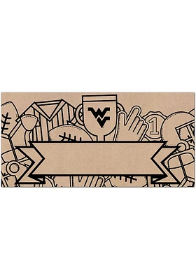 West Virginia Mountaineers Banner Coloring Sign - Blue