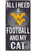 West Virginia Mountaineers Football and My Cat Sign - Blue