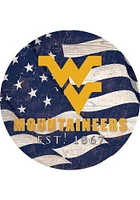 West Virginia Mountaineers 24in Flag Circle Sign - Blue