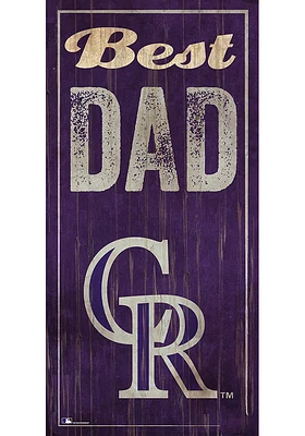 Colorado Rockies Best Dad Sign - Purple