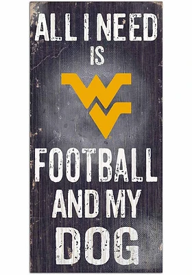 West Virginia Mountaineers Football and My Dog Sign - Blue
