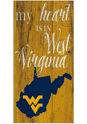 West Virginia Mountaineers My Heart State Sign - Blue