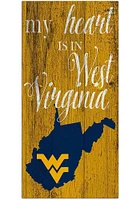 West Virginia Mountaineers My Heart State Sign - Blue