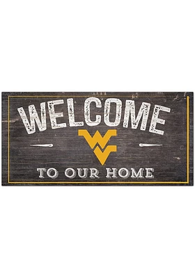 West Virginia Mountaineers Welcome Distressed Sign - Blue