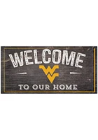 West Virginia Mountaineers Welcome Distressed Sign - Blue