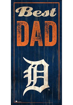 Detroit Tigers Best Dad Sign - Navy Blue