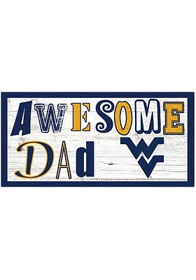 West Virginia Mountaineers Awesome Dad Sign - Blue
