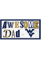 West Virginia Mountaineers Awesome Dad Sign - Blue