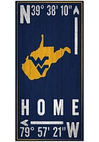 West Virginia Mountaineers Coordinate Sign - Blue
