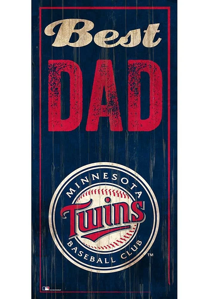 Minnesota Twins Best Dad Sign - Blue