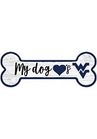 West Virginia Mountaineers Dog Bone 6x12 Sign - Blue