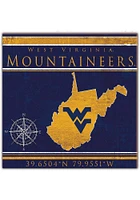 West Virginia Mountaineers Coordinates Sign - Blue